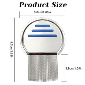 2 Pièces Peigne à poux, Poux extra fin en acier inoxydable, Eliminer les poux et les pellicules pour tous les types de cheveu