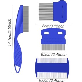 Lmyzcbzl Peigne Anti Poux, 4 Pcs Peigne à Poux, Peignes Délimination des Poux, Peigne Anti Puces en Acier Inoxydable, Peigne