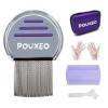 Peigne Anti Poux et Lentes | Acier Inoxydable | Kit 5 Articles | Tout Types de Cheveux | Idéal pour Enfant | Peigne Poux Méta