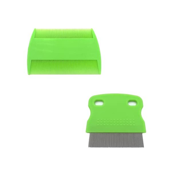 Peigne à Poux, 2 Pcs Peigne à Dents en Acier Inoxydable et Peigne à Dents Double Face, Peignes Délimination des Poux