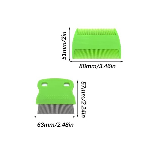 Peigne à Poux, 2 Pcs Peigne à Dents en Acier Inoxydable et Peigne à Dents Double Face, Peignes Délimination des Poux