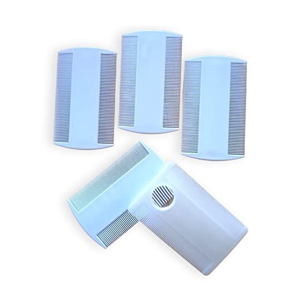 Peigne anti poux et lentes pour cheveux denfant, adultes et famille. Traitement et élimination grâce à 5 pcs plastique avec 