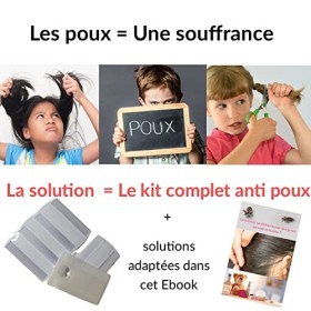 Peigne anti poux et lentes pour cheveux denfant, adultes et famille. Traitement et élimination grâce à 5 pcs plastique avec 