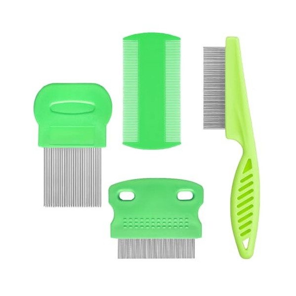 4 Pcs Peigne anti Poux, Peigne à Poux, Peignes Délimination des Poux, Peignes Anti Poux Fins Double Face, Utilisé pour Élimi