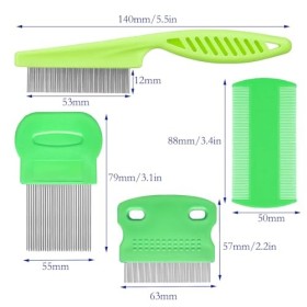4 Pcs Peigne anti Poux, Peigne à Poux, Peignes Délimination des Poux, Peignes Anti Poux Fins Double Face, Utilisé pour Élimi