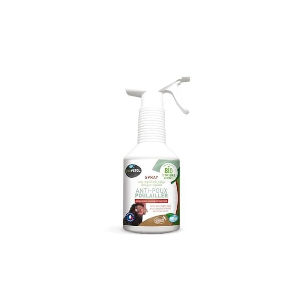 Biovetol - Spray Anti-Poux pour le poulailler Bio - Antiparasitaires pour le poulailler Spray 