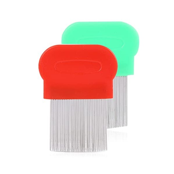 XPEX 2 peignes à lentes, poux et puces, avec dents en métal 3,6 cm Peigne anti-poux extra fin en acier inoxydable - Pour bébé