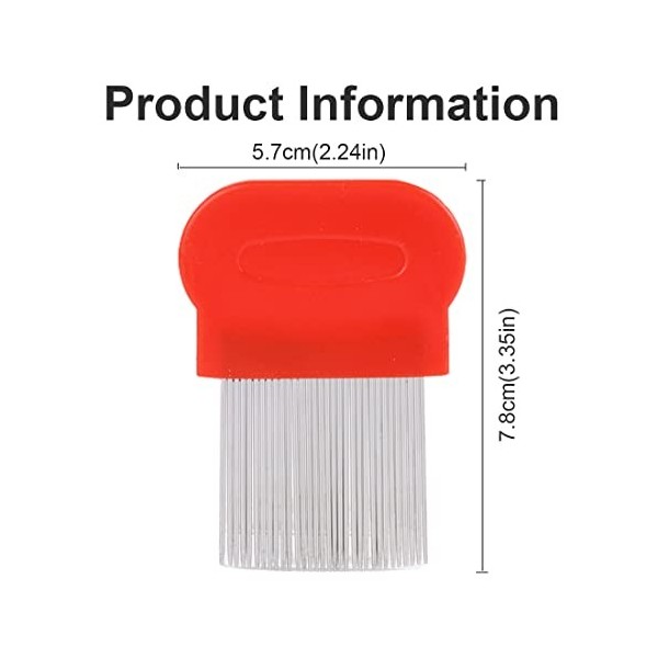 XPEX 2 peignes à lentes, poux et puces, avec dents en métal 3,6 cm Peigne anti-poux extra fin en acier inoxydable - Pour bébé