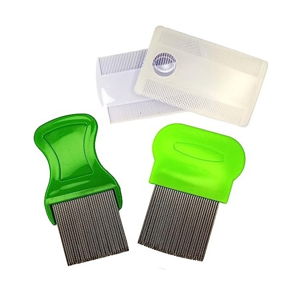 Peigne anti poux. Peigne a poux & lentes 4 pcs. Peigne à poux adulte double face. Produit naturel Lot de peigne anti poux pou