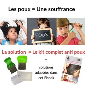 Peigne anti poux. Peigne a poux & lentes 4 pcs. Peigne à poux adulte double face. Produit naturel Lot de peigne anti poux pou