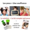 Peigne anti poux. Peigne a poux & lentes 4 pcs. Peigne à poux adulte double face. Produit naturel Lot de peigne anti poux pou