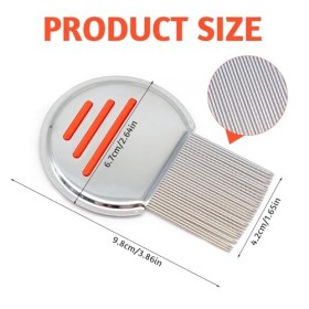 LPEPLL Peigne à lentes en acier inoxydable, peigne à lentes à tête longue, traitement des lentes de tête pour enlever les pou