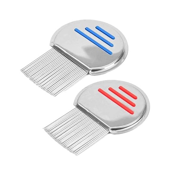 2 Pièces Peignes Délimination des Poux,Elimination efficace puces chat chien, pour Enfants, Adultes et Animaux de Compagnie 