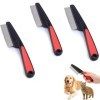 Lice Comb Lot de 3 peignes anti-poux à dents fines en acier inoxydable pour chats et chats Pour poils longs, enfants, adultes
