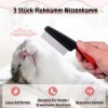 Lice Comb Lot de 3 peignes anti-poux à dents fines en acier inoxydable pour chats et chats Pour poils longs, enfants, adultes