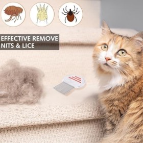 Lot de 2 peignes à poux professionnels en acier inoxydable pour le traitement des poux de tête, durables et faciles à nettoye