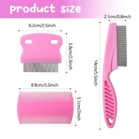 Lot de 4 peignes anti-poux en métal pour enlever les puces, les larmes et les lentes - Extra fin pour lentretien et lélimin