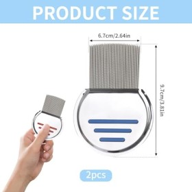 Verazquy Lot de 2 peignes à poux réutilisables en acier inoxydable double face pour enlever les poux professionnels avec rain