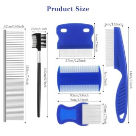 6 Pièces Set De Peigne Anti Puces Peigne Anti-Puces Chien Et Chat Pour Nettoyer Poils Danimaux Et Puces, Convient Aux Petits