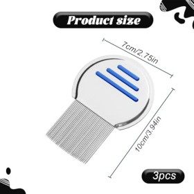 Lot de 3 peignes à lentes en acier inoxydable pour enlever les poux, les pellicules, les poux, les œufs, les poux, les poux, 