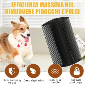 Peigne à Poux, 2 Peigne Anti Poux,Peigne anti poux et lentes pour cheveux denfant, adultes et famille, Livré avec 2 grattoir