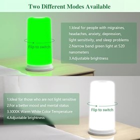 KTS Appareil de luminothérapie verte et blanche,pour linsomnie,migraine,lanxiété,Maux de tête et vertiges,Sensibilité à la 