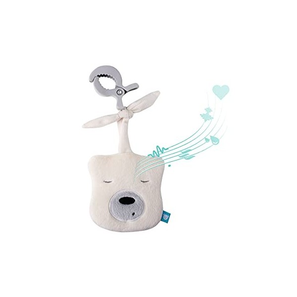 myHummy Peluche bruit blanc bébé portable mini gris avec pince | Aide à lendormissement enfant | Machine à bruit blanc - bat