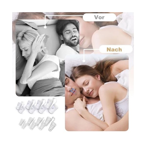 Dispositifs Anti Ronflement, 8 Pièces Anti Ronflement Pince Nez, Dilatateur Nasal Dilatateur en Silicone, Séparateur Nasal, A