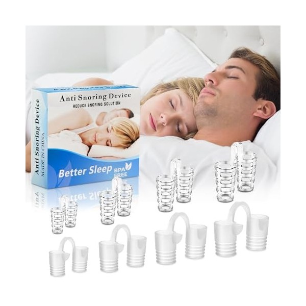 Anti Ronflement Efficace Puissant, Dilatateur Nasal Dispositif, Dispositifs Anti-Ronflement, Pince nez Anti Ronflement Réutil