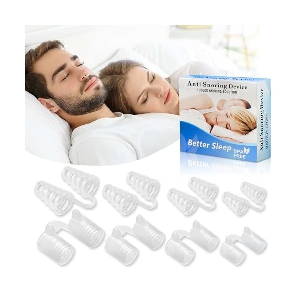 Anti Ronflement Pince-Nez, Dilatateur Nasal Dispositif, Ecarteur Nasal Anti Ronflement Efficace, Deux Types de Doux et Dur, 4