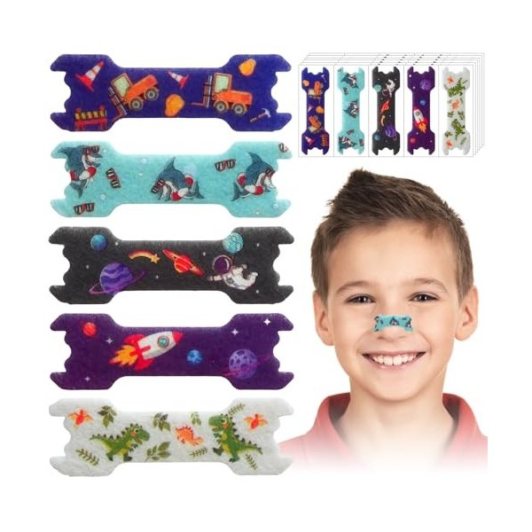 Pansements nasaux, bandes respiratoires pour enfants, bandelettes nasales pour ronflement, bande nasale pour respirer, bandes