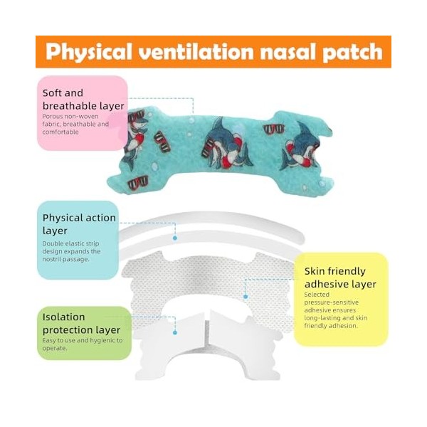 Pansements nasaux, bandes respiratoires pour enfants, bandelettes nasales pour ronflement, bande nasale pour respirer, bandes