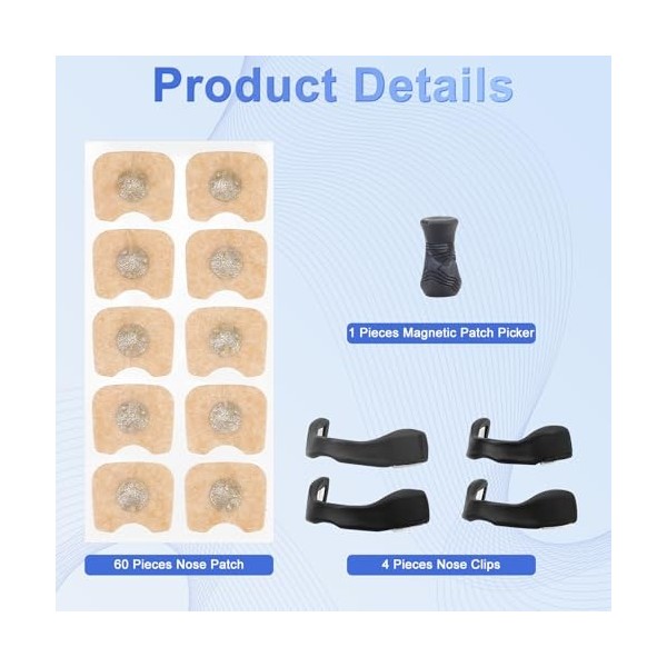 Bande Nasale Magnétique, Intake Breathing Nasal Strip, Anti Ronflement Sécurisé Ecarteur Nasal Aimanté,Anti Ronflement Ailata