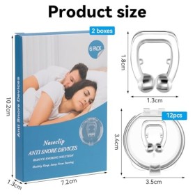 12PCS Pince à Nez Anti Ronflement, Clip de Nez en Silicone Magnétique, Dilatateur Nasal Réutilisable, Dispositifs anti-ronfle