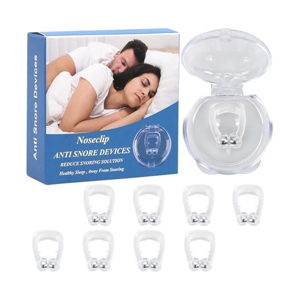Anti Ronflement Dilatateur Nasal,8 PCS Clip de Nez en Silicone Magnétique, Dilatateur Nasal Réutilisable,Dispositifs anti-ron