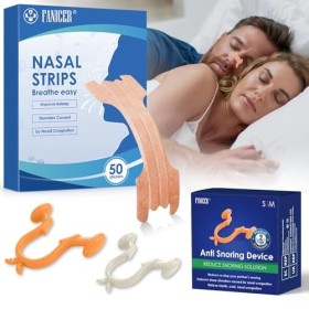 50 Pièces Contre Ronflement et 4 Pièces Ecarteur Nasal,2 tailles S et M,Nasal Strips Patch Anti Ronflement,Ecarteur Nasal Ant