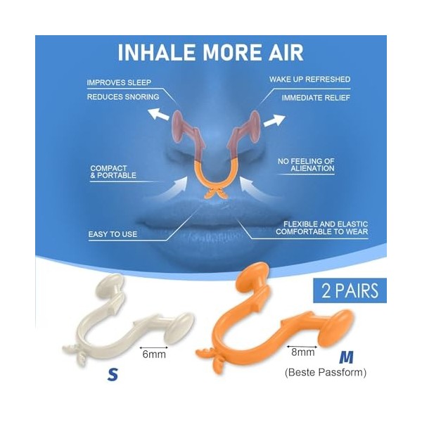 50 Pièces Contre Ronflement et 4 Pièces Ecarteur Nasal,2 tailles S et M,Nasal Strips Patch Anti Ronflement,Ecarteur Nasal Ant