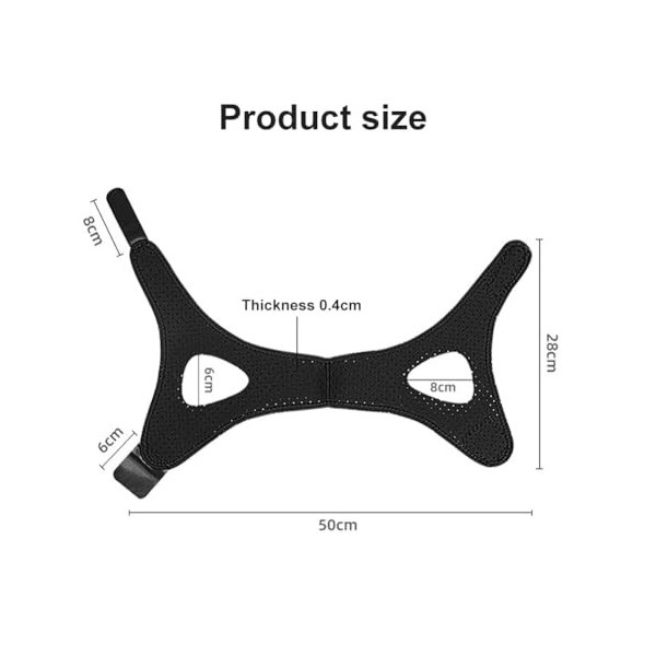Mentonnière Anti-ronflement Sangle,Mentonnière Pour Le Ronflement,Bandeau Anti Ronflement,Respirante Ceinture Anti-ronflement