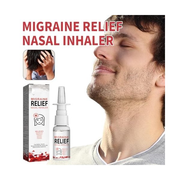 Dispositif d’Aspiration Nasale de Migraine,Inhalateur Nasal de Soulagement de la Migraine,Inhalateur Soulagement des Maux de 