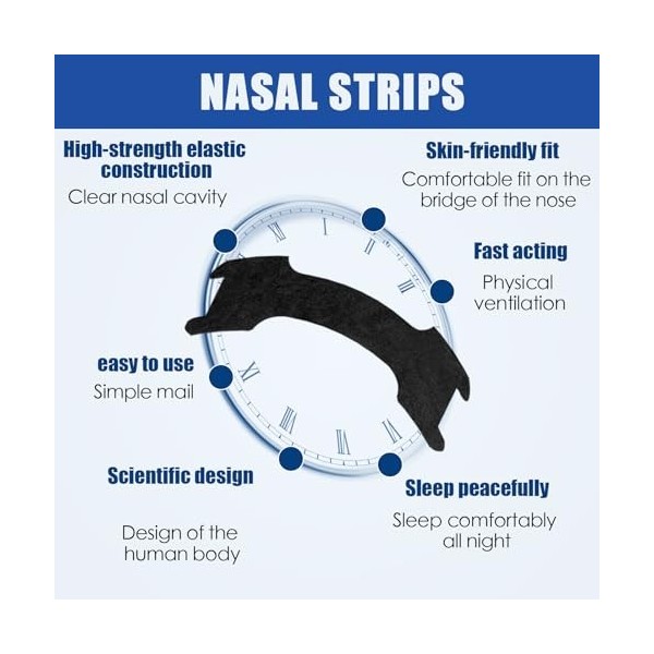 80 Pièces anti ronflement nasale, nasal strips bandelette nasales pour Réduire le Ronflement et Améliorer la Qualité du Somme