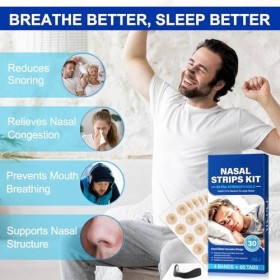 Bandelettes Nasales Magnétiques,Aimant Anti Ronflement Clip Nasal,Bandes Nasales Magnetiques,Nose Strips Sport&Sleep Magnetic