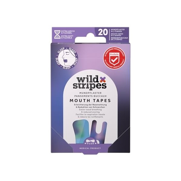 Wild Stripes - Mouth Patches Sunset - Bandes pour améliorer la respiration nasale et le sommeil - Patchs bouche avec 2 design