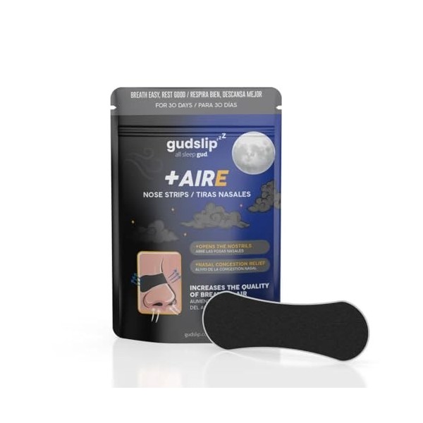 Bandes nasales Gudslip® - Fourniture de 30 jours pour améliorer la respiration nasale, réduire les ronflements et soulager la