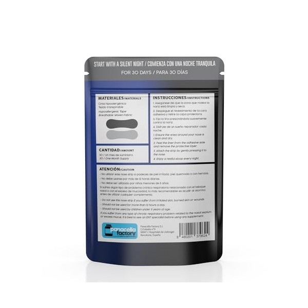 Bandes nasales Gudslip® - Fourniture de 30 jours pour améliorer la respiration nasale, réduire les ronflements et soulager la