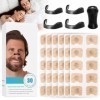 60PCS Anti Ronflement Ailatateur Nasal,Ecarteur Nasal avec Double Nasal Strip et Bandes Magnétiques,Anti Ronflement Efficace 