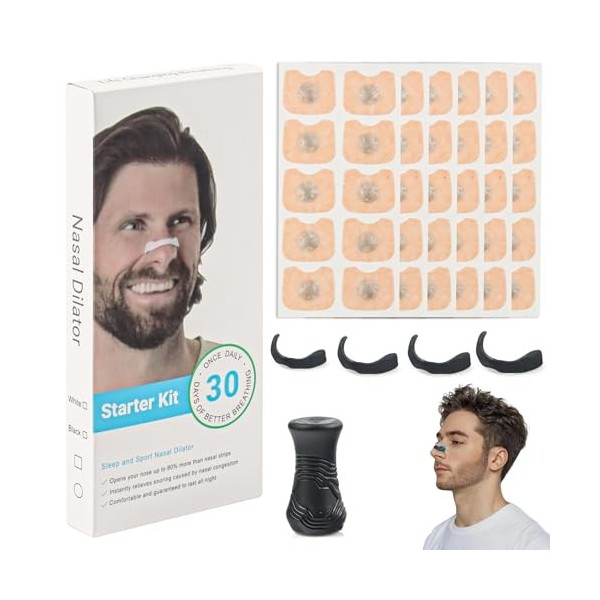 Gxhong Lot de 30 bandes nasales magnétiques pour la respiration, pour la maison, les voyages daffaires, les voyages, lhôtel