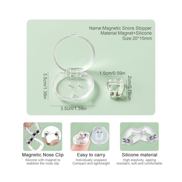 Eiflayn Anti Ronflement,15 Pièces Dispositifs Anti-Ronflement,Aimant Anti Ronflement,Ronflement Réutilisable,Anti Ronflement 