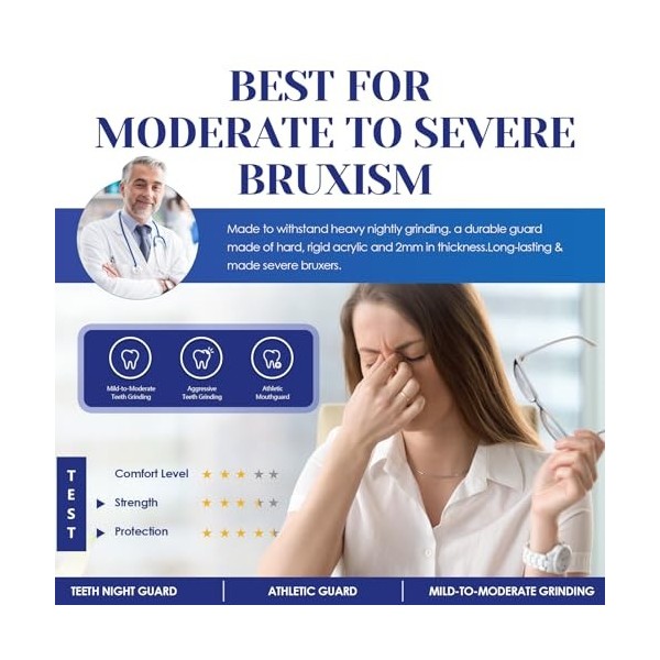 2 PCS Anti Ronflement Gouttière, Puissant Apnee Du Sommeil Appareil, Orthèse Anti-Ronflement pour un Sommeil Paisible, Protec