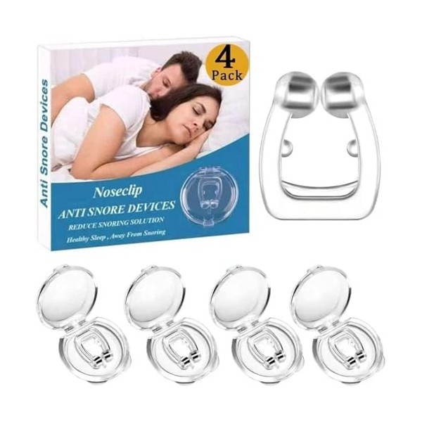 Anti Ronflement Dilatateur Nasal, Clip Nasal 4 PCS Silicone Magnétique Pince Ronflement Peut Soulager le et Dormir Suffisamme