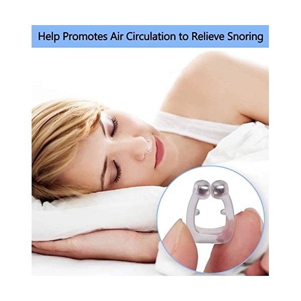 Anti Ronflement Dilatateur Nasal, Clip Nasal 4 PCS Silicone Magnétique Pince Ronflement Peut Soulager le et Dormir Suffisamme